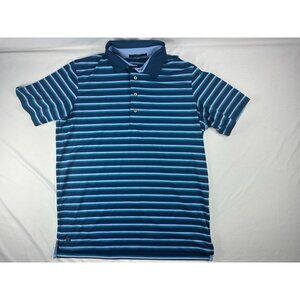 Greyson Golf Men's Purple Blue Striped Performance Stretch Polo Shirt Size M